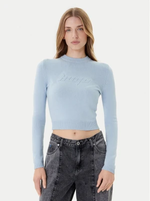 HUGO Sweter Sblog_B 50543054 Błękitny Slim Fit Niebieski jasny