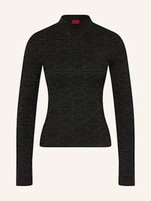 Hugo Sweter Sinepro Z Błyszczącą Przędzą schwarz