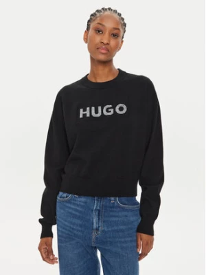 Hugo Sweter Slogerix_B 50527754 Czarny Relaxed Fit