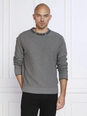 HUGO Sweter Smarlo | Oversize fit szary