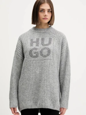 HUGO sweter z dodatkiem wełny Sloguis