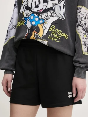 HUGO szorty dresowe damskie bawełniane