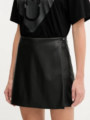 HUGO szorty damskie kolor czarny gładkie high waist 50542312