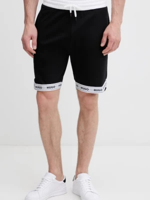 HUGO szorty dresowe męskie bawełniane z elastanem TADE SHORTS czarny