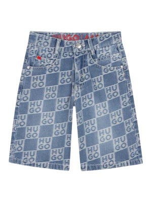 HUGO Szorty jeansowe G00996 D Niebieski Loose Fit