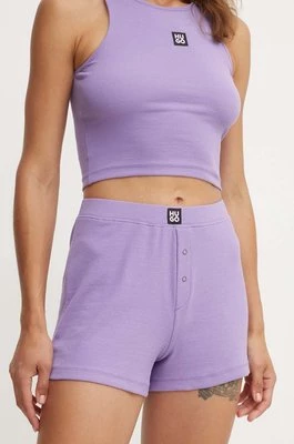 HUGO szorty piżamowe damskie kolor fioletowy 50518162