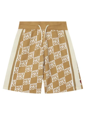 HUGO Szorty sportowe G00999 S Beżowy Regular Fit