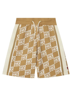 HUGO Szorty sportowe G00999 S Beżowy Regular Fit