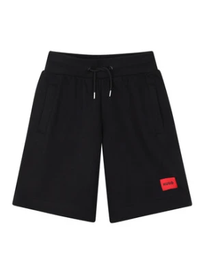HUGO Szorty sportowe G01183 S Czarny Regular Fit
