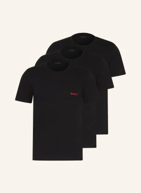 Hugo T-Shirt, 3 Szt. schwarz