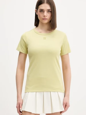 HUGO T-shirt damski z bawełną Deloris zielony