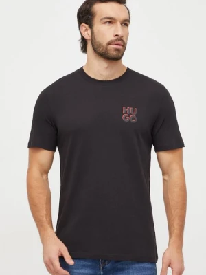 HUGO t-shirt bawełniany 2-pack kolor czarny z nadrukiem 50492550