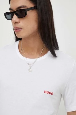 HUGO t-shirt bawełniany 3-pack męski kolor biały gładki 50493972