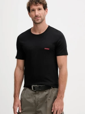 HUGO t-shirt bawełniany 3-pack męski kolor czarny z nadrukiem 50532811