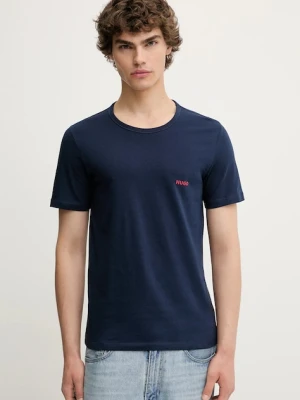 HUGO t-shirt bawełniany 3-pack męski kolor granatowy z nadrukiem 50532811