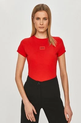 Hugo T-shirt bawełniany 50456008 kolor czerwony 50456008