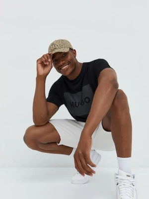 HUGO t-shirt bawełniany 50467952 kolor czarny z nadrukiem 50467952