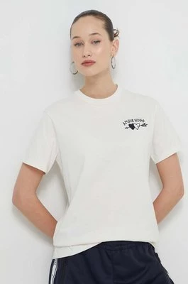 HUGO t-shirt bawełniany damski kolor beżowy 50518315CHEAPER