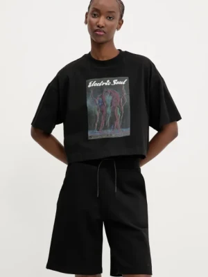 HUGO t-shirt bawełniany damski kolor czarny 50540927