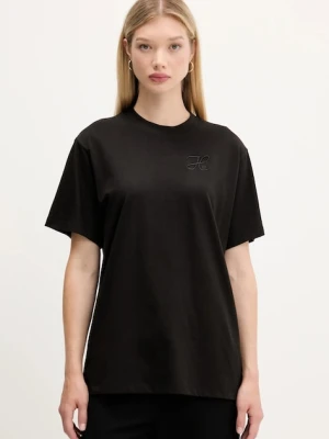 HUGO t-shirt bawełniany damski kolor czarny 50550901