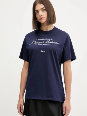 HUGO t-shirt bawełniany damski kolor granatowy 50545551