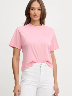 HUGO t-shirt bawełniany damski kolor różowy 50550901