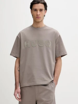 HUGO T-shirt basic męski bawełniany Dinkee