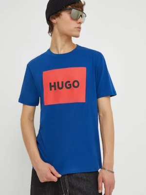 HUGO t-shirt bawełniany Dulive222 niebieski