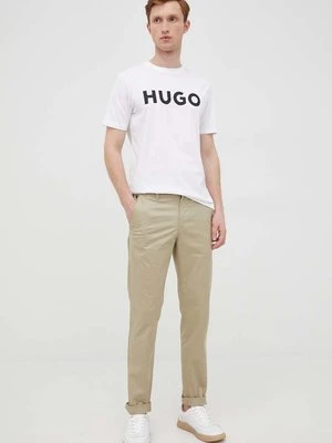 HUGO t-shirt bawełniany kolor biały z nadrukiem 50467556