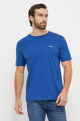 HUGO t-shirt bawełniany kolor niebieski gładki 50466158