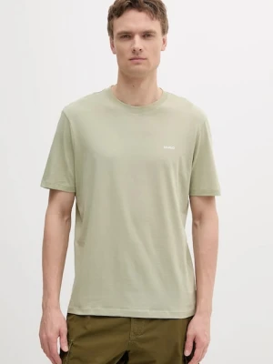 HUGO t-shirt bawełniany kolor zielony 50466158