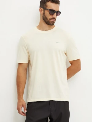 HUGO t-shirt bawełniany męski kolor beżowy gładki 50466158