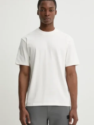 HUGO t-shirt bawełniany męski kolor beżowy gładki 50488330