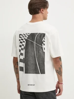 HUGO t-shirt bawełniany męski kolor beżowy z nadrukiem 50531758