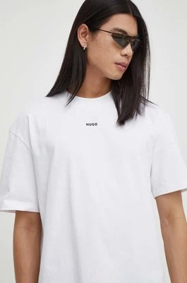 HUGO t-shirt bawełniany męski kolor biały gładki 50488330