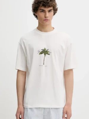 HUGO t-shirt bawełniany męski kolor biały z nadrukiem 50538972