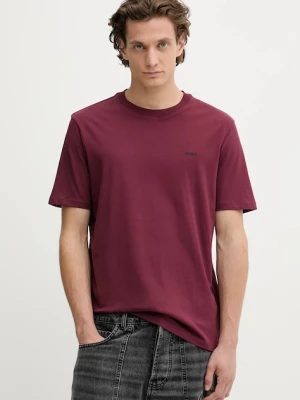 HUGO t-shirt bawełniany męski kolor bordowy gładki 50466158