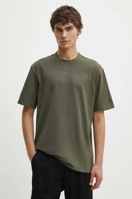 HUGO t-shirt bawełniany męski kolor brązowy gładki 50488330