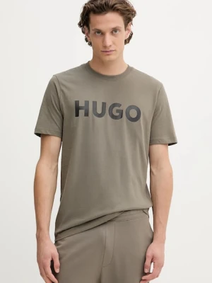 HUGO t-shirt bawełniany męski kolor czarny z nadrukiem 50467556