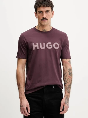 HUGO t-shirt bawełniany męski kolor czarny z nadrukiem 50467556