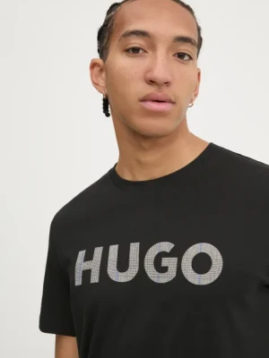 HUGO t-shirt bawełniany męski kolor czarny z nadrukiem 50534622
