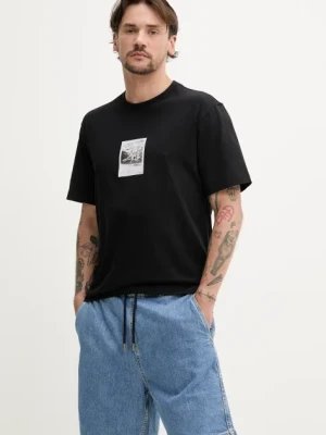 HUGO t-shirt bawełniany męski kolor czarny z nadrukiem 50537535