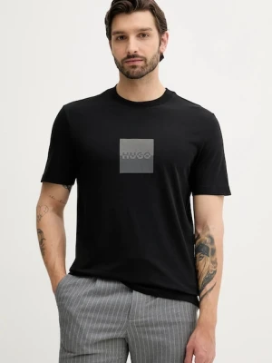 HUGO t-shirt bawełniany męski kolor czarny z nadrukiem 50542784