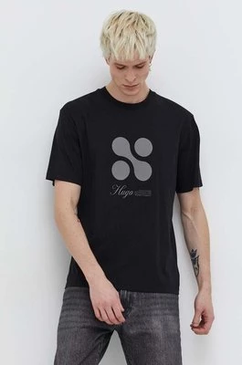 HUGO t-shirt bawełniany męski kolor czarny z nadrukiem 50504926