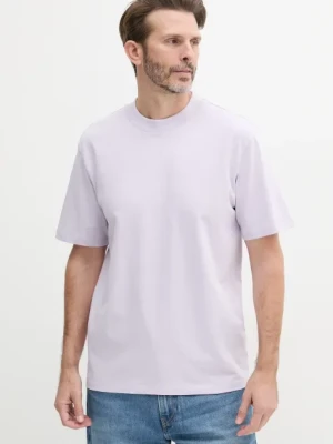 HUGO t-shirt bawełniany męski kolor fioletowy gładki 50488330