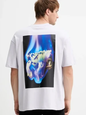 HUGO t-shirt bawełniany męski kolor fioletowy z nadrukiem 50521269