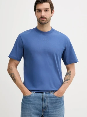 HUGO t-shirt bawełniany męski kolor niebieski gładki 50488330
