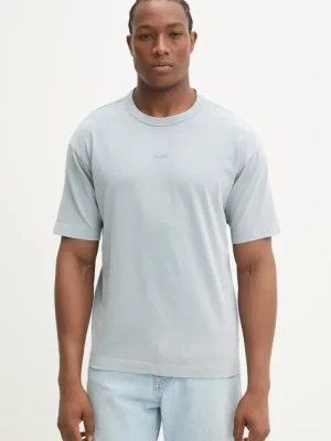 HUGO t-shirt bawełniany męski kolor niebieski gładki 50531739