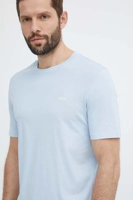 HUGO t-shirt bawełniany męski kolor niebieski gładki 50466158