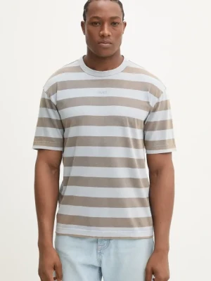 HUGO t-shirt bawełniany męski kolor niebieski wzorzysty 50535283